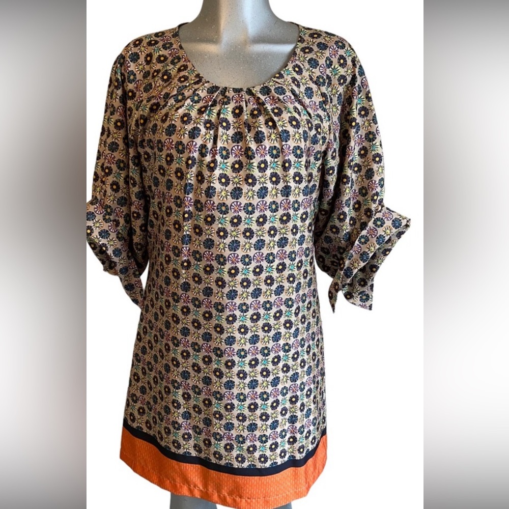 Uncle Frank Anthropologie Dress Lightweight Tunic Lined Boho 3/4 Sleeves Casual